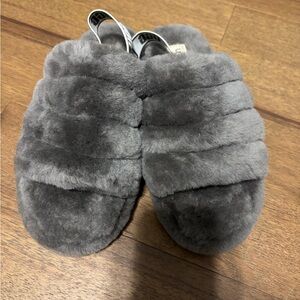 UGG Fluffy Grey Slippers
